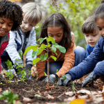 Kids planting trees