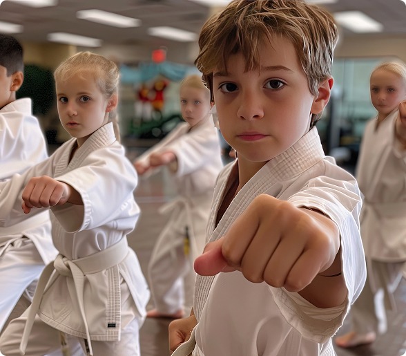 kids practicing martial arts